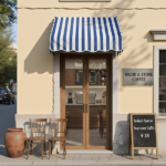 4' Window Door Awning Sun Shade Canopy Outdoor Patio Cover, Blue & White Stripes - Image 9