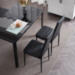 4pcs Elegant Assembled Stripping Texture High Backrest Dining Chairs Black Replace encoding 13028198-18410366 - Image 95
