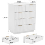 White P2 Particle Board and Density Board 724194cm Wavy Pattern Drawer Front Four-Level Five-Drawer Cabinet - Image 10