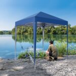 2 x 2m Practical Waterproof Right-Angle Folding Tent Blue - Image 6