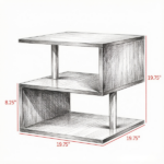 20" Modern S-Shaped End Table with Storage Shelf & Steel Poles – Sleek Black Accent Side Table for Living Room - Image 3