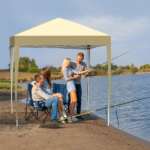 6.5X6.5FT Two Doors & Two Windows Practical Waterproof Right-Angle Folding Tent Khaki Color - Image 17
