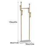 Clothing Rack, Golden Metal Freestanding Heavy Duty Clothes Rack with Marble Base, Multipurpose Garment Hanger for Bedroom, Hat, Scarf, Jacket - Image 2