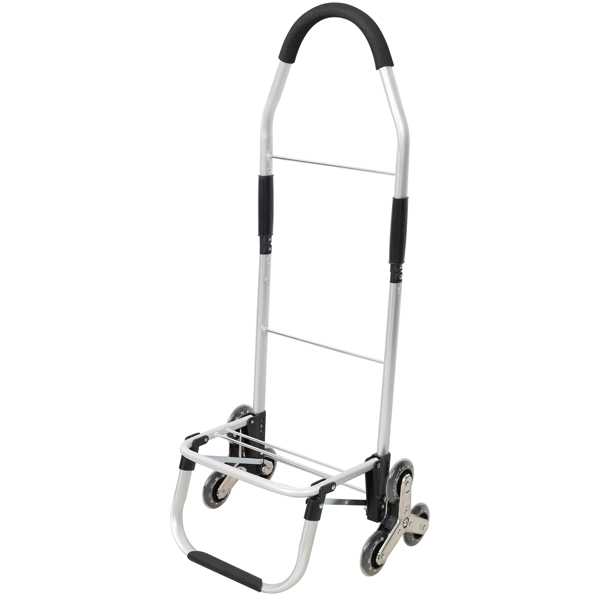 Shopping Stair Trolley with Wheels,Trolley Black Foldable Shopping Cart,Removable Shopping Oxford Waterproof Bag,Stainless Steel Triangular Wheels, Black