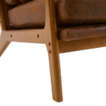 Same Code 28822889 High Back Solid Wood Armrest Backrest Iron Frame Bronzing Cloth Indoor Leisure Chair Orange - Image 5