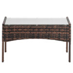 2pcs Arm Chairs 1pc Love Seat & Tempered Glass Coffee Table Rattan Sofa Set Brown Gradient SAME AS 45313116 - Image 10