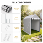 3x6 FT Storage Shed, Heavy Duty Bike Tent - Image 4
