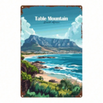 CIFbuy Vintage Table Mountain South Africa Tin Sign 8x12 Inch, Antique 2D Flat Metal Plaque Wall Decor For Home Farm Kitchen Cafe Bar G TikTok, TikTok, lat Metal Self-pickup Logiopics - Image 6