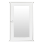 Single Door Mirror Indoor Bathroom Wall Mounted Cabinet Shelf White - Image 2