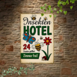 CIFbuy 1pc Retro Insect Hotel Tin Sign, Vintage Cartoon Bug Butterfly Bee Metal Wall Art, Nostalgic 2D Flat Decorative Sign 20cm TikTok, TikTok, m Self-pickup Logiopics - Image 5