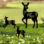 CIFbuy Vintage 3 Pack Black Metal Deer Garden Stakes Outdoor Lawn Decor Patio Yard Art Landscape Accents Housewarming Gift (TikTok, temu pick-up service) - Image 4