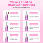 Portable Electric Nail Drill, Professional Nail File Kit for Acrylic, Gel Nails, Manicure Pedicure with Nail Drill Bits Sanding Bands Rose gold - Image 6