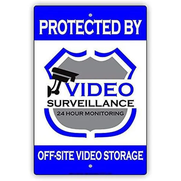 CIFbuy Vintage Warning Metal Sign No Trespassing 24/7 Video Surveillance Restricted Access Wall Decor For Home Business Driveway Gate (TikTok, temu pick-up service)