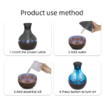 300ml USB Aromatherapy Diffuser and Humidifier, Ultra Quiet Cool Mist Humidifier with Remote Control, 7 Color Changing LED Lights for Home, Office, Bedroom, Nursery - Image 4