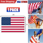 1pcs 2X3FT 60*90cm American Flag USA Flag Printed Nylon Flag National Flag w/Brass Grommets Courtyard Decoration Festival Decoration Flag(US Logistics only For USPS.TK/TMEU only For self-pickup) - Image 2