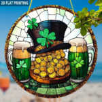 CIFbuy Irish St. Patrick's Day Sun Catcher Garden Home Decor Window Hanging Acrylic Mirror Sheet (TikTok, temu pick-up service)