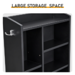 2 Drawers + 1 Shelf + 6-Shelf BedsideTable US Standard Power Supply (1 USB + 1 Type-C + 2 Triple-Prong) Storage Locker P2-12MM Particleboard Laminated Storage Cabinet 17.32*13.78*50in Black - Image 9