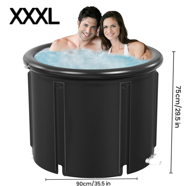 XXL Ice Bath Tub 102 GL cold plunge tub Portable Plunge Pool multi-level portable bathtub for Outdoor Gym Treatments, Foldable Basin