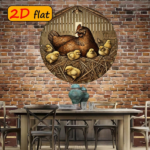 CIFbuy 1pc 2D Flat Round Sign Hen And Chick, "" Design 7.87x, inch Outdoor Decor for Kitchen Study Easter Gift TikTok, ikTok, temu Self-pickup LogiGiics - Image 6