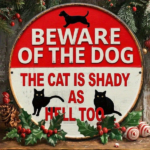 CIFbuy Funny | Round Iron Metal Sign, Beware Of The Dog This Cat Is Also Suspicious 8X8Inch 2D Flat Printed Decor Sign 1PC, Waterproof TikTok, TikTok, oof Self-pickup Logiopics - Image 7