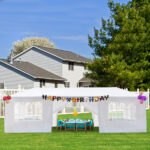 10'x30' Outdoor Party Tent with 8 Removable Sidewalls, Waterproof Canopy Patio Wedding Gazebo, White - Image 36