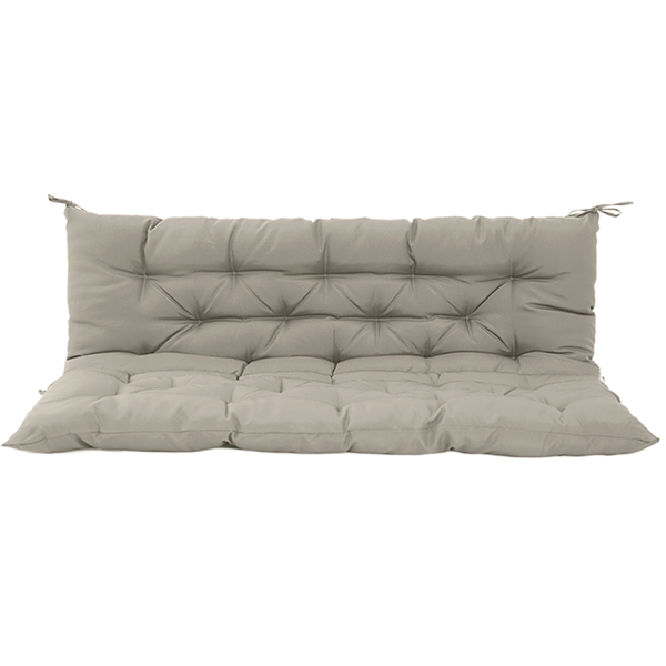 Outdoor Swing Cushions 70 Inch, Waterproof 4" Thick Porch Swing Cushion Replacement with Backrest and Ties, Comfortable 2-3 Seat Pation Swing Pad for Backyard, Garden, Lawn, Outdoor Furniture khaki