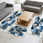 Three-piece kitchen rug set, non-slip and washable, abstract pattern kitchen hallway rug, soft and comfortable, suitable for sinks, floors, entrances, hallways and bathrooms. - Image 9