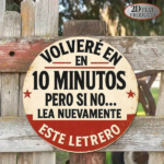 CIFbuy 1pc 8x8in Vintage "Be Back in 10 Minutes" Round Sign, "Be Back in 10 Minutes" Round Sign, "Please Read This Sign Again" in 10 Minutes" Round Sign, Minutes" Round Sign, "Please Read This Sign Again" TikTok, TikT Self-pickup Logiaiics - Image 6