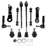 12Pcs Front Ball Joints Tie Rods Sway Bars Kit Fit for Chevy Silverado GMC Sierra 1500HD 2500 2500HD 3500 3500HD 2001-2010 K80631 K6654 K6535 ES3488 ES3609
