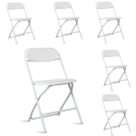 6pcs Injection Molding Classic Garden Plastic Folding Chair White - Image 9