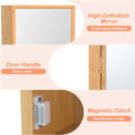 14"×5.5"×24" Bamboo Bathroom Medicine Cabinet with Mirror, Wall Mounted Storage Organizer - Image 7