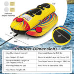 Yellow Inflatable Towable Tube Banana Boat for Boating - Image 6