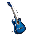 Blue 38-inch Acoustic Guitar with Picks, Strings, Capo, Case, Tuner, and Strap - Image 12