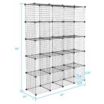 20-Cube Organizer Cube Storage Storage Shelves Wire Cube Storage Origami Shelves Metal Grid Multifunction Shelving Unit Modular Cubbies Organizer Bookcase - Image 2