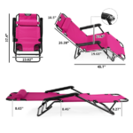 Portable Dual Purposes Extendable Folding Reclining Chair Pink - Image 13
