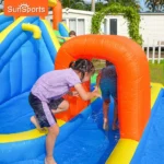SunSports Inflatable Water Slide with 450W Blower, Kids Backyard Water Park with Climbing Wall, Splash Pool & Basketball Hoop, 13 x 15 x 7FT - Image 6