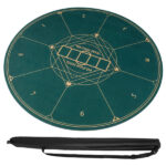 40" Round Foldable Poker Table Top Mat with Non-Slip Rubber Base, Portable Casino-Grade Poker Mat with Carrying Bag (Green)