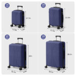 Non-TSA customs lock 4-in-1 PP trolley case, 16in, 20in, 24in, 28in PP, navy blue - Image 18