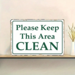 CIFbuy 1PC Kindly Maintain Cleanliness Reminder Vintage Metal Tin Sign, Sign, 12x8 Inch Classic 2D Flat Wall Art, Flat Wall Art, Hygiene Notice Decor ikTok, ikTok, D Flat Wall Art Self-etckup Logiopor