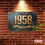 CIFbuy Vintage 1958 Metal Tin Sign, Retro 2D Flat Iron Plaque, Born In 1958 Years Of Greatness Limited Edition Quote, 7.87x11.81in Wall TikTok, TikTok, Wall Self-pickup Logiopics - Image 4
