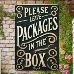 CIFbuy Vintage Metal Delivery Sign Please Place Packages Inside Box Wall Decor For Kitchen Bar Cafe Garage (TikTok, temu pick-up service)