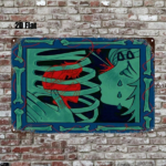 CIFbuy Vintage Abstract Red & Blue Skull Metal Wall Art, 8x12 Inch 2D Flat Iron Painting Sign, Retro Decor For Home Bar Garage TikTok, TikTok, Painting Sign Self-pickup Logiopics - Image 6