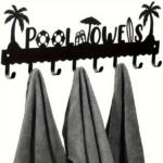 CIFbuy™ Waterproof Rustproof Metal Wall Art Coconut Tree Coastal Decor with Utility Hooks (TikTok, temu pick-up service)
