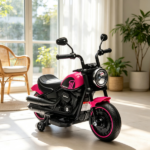 Pink 6V Kids Electric Motorcycle – with Safety Training Wheels, Single-Button Start for Young Riders - Image 4