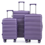 3 in 1 20"/24"/28" 3 pcs/set in ABS Spinner Wheel Luggage, Carry on Suitcase, Matching Color, Combination Lock (Purple) - Image 2