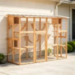 Orange Catio Window Box – Outdoor Playground Enclosure for Multiple Cats, Complete with Shelves and Bridges - Image 4