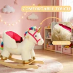 Toddler Unicorn Rocking Horse – with Realistic Sound, Safety Belt & Wooden Base, for 18-36M Parent-Child Interactive Playtime - Image 6