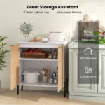 Elegant 2-Door Cupboard Cabinet, Suitable for Kitchen/Dining Room/Entryway, Easy to Organize-White - Image 4
