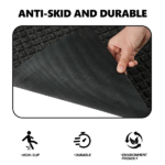 1PC Polypropylene Small Grid Composite Rubber Mat, Gray, 45x75x0.7cm, Kitchen & Home Floor Mat - Image 2
