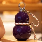 Gourd Shape Insulated Tumbler with Straw 520ml Travel thermos purple - Image 2
